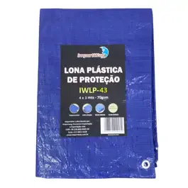 Lona Carreteiro 100 Micras Leve 4 x 3 Metros Azul IWLP43 IMPORTWAY — fotografia 2