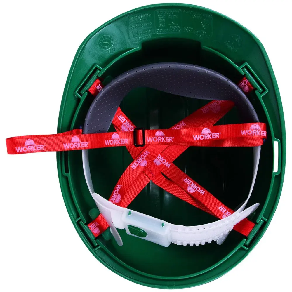Capacete de proteção industrial verde modelo max Worker — fotografia 4