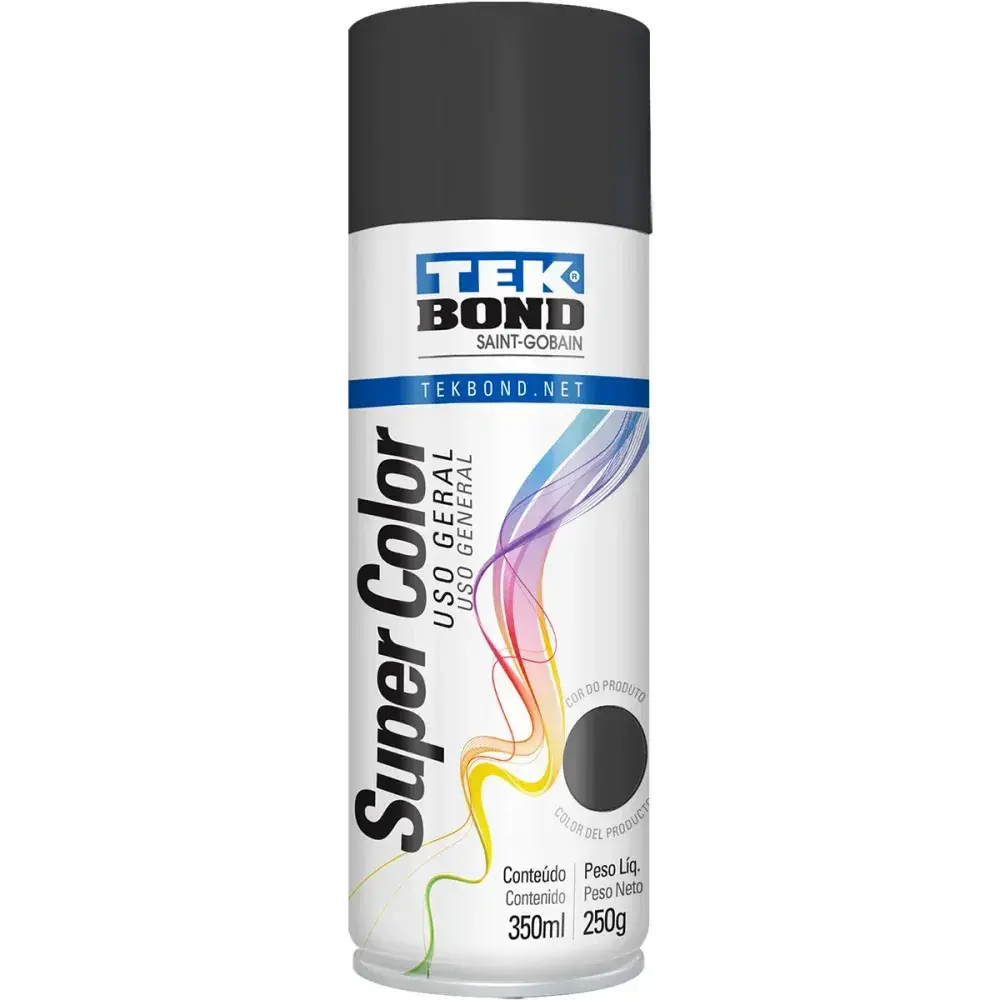 Tinta spray uso geral grafite 350ML Tekbond — fotografia 2