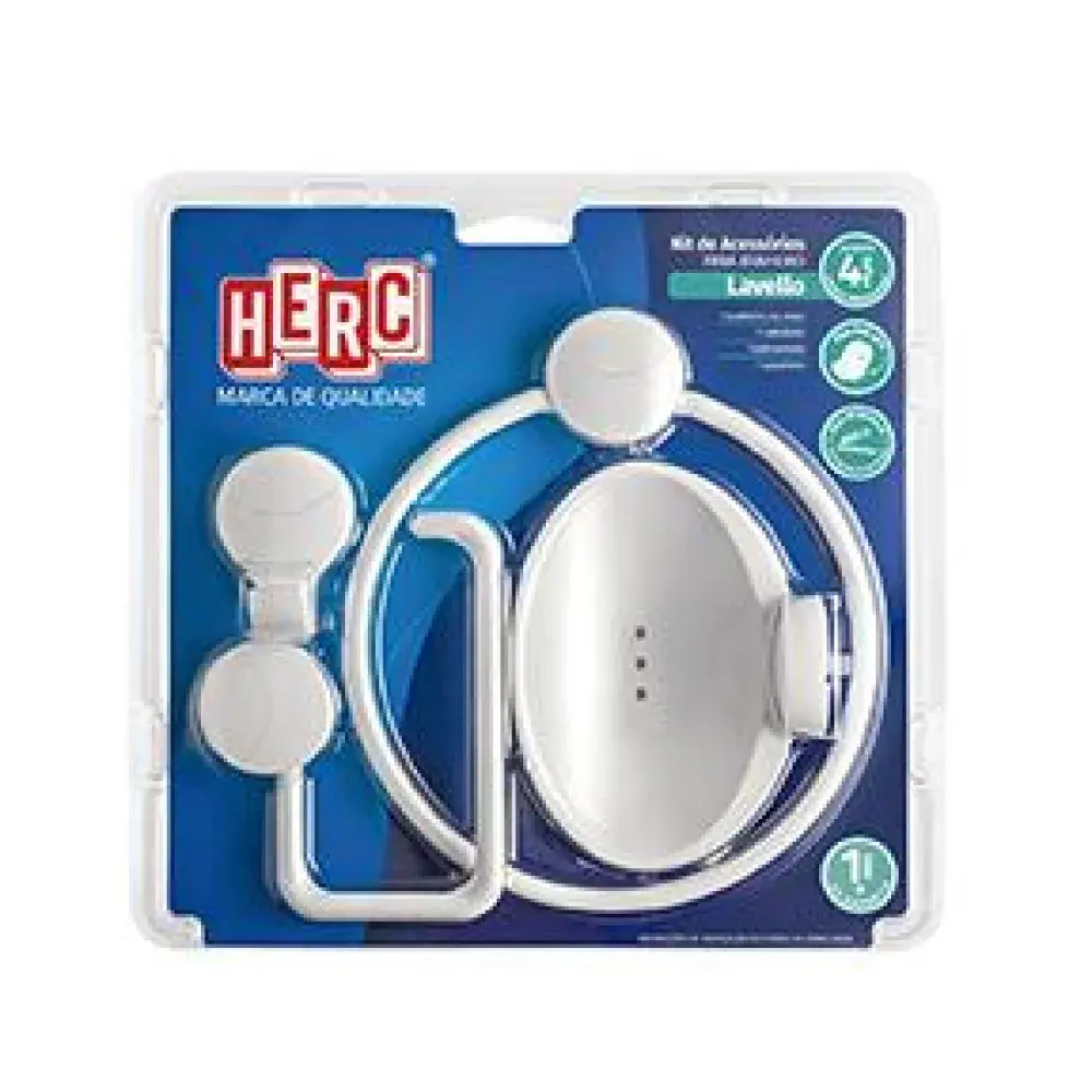 Kit banheiro lavello 4 pecas branco Herc — fotografia de referência