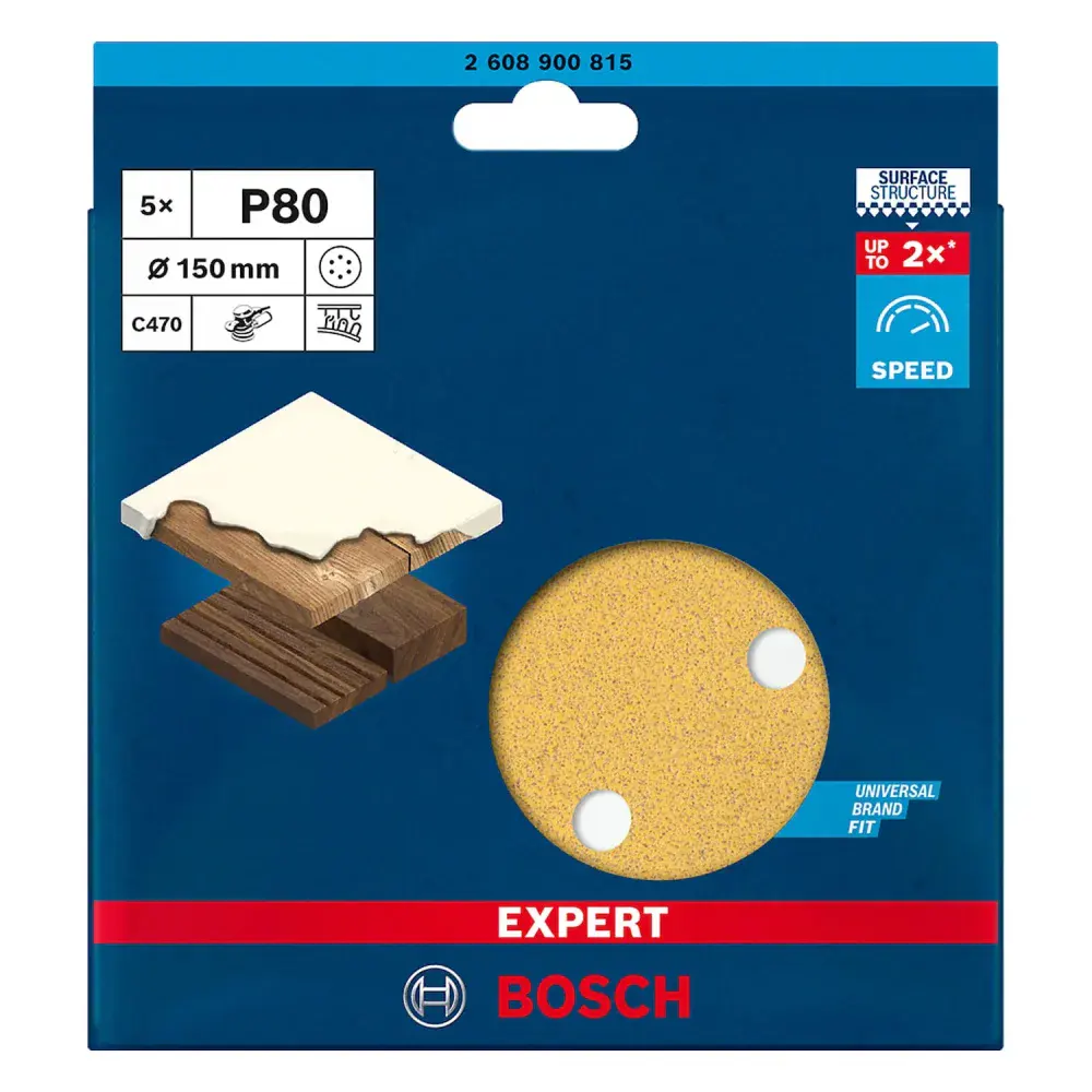 Lixa disco velcro para madeira G80 Bosch - 5 peç — fotografia 4