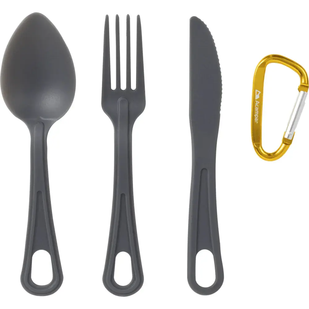 Conjunto de talheres 3PÇ com mosquetão makan Acampar — fotografia 5
