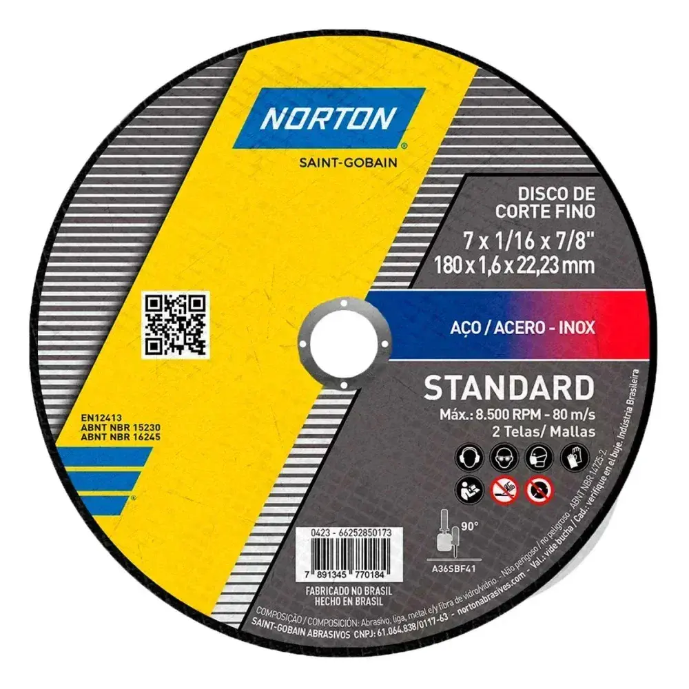 Disco de corte standard 180X1,6X22,23MM Norton — fotografia 2