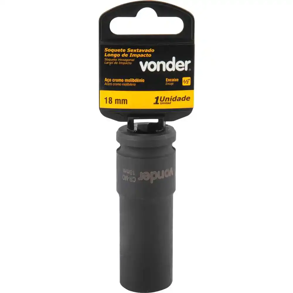 Soquete sextavado longo de impacto 18MM 1/2POL Vonder — fotografia 3