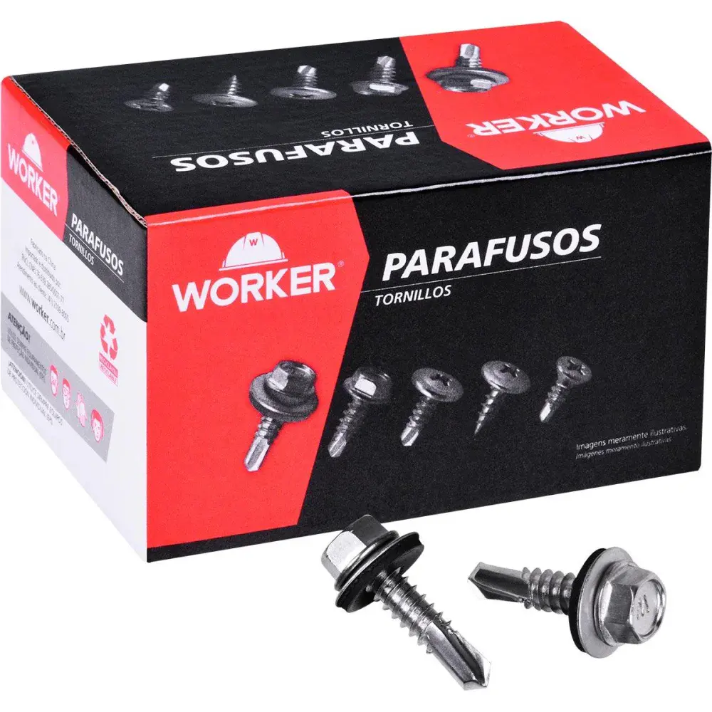 Parafuso ponta broca cabeça sextavada 5,5MMN12/8 300 peç Worker — fotografia de referência
