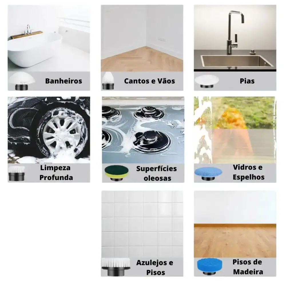 Esfregão portátil 9 em 1 recarregável mop 360º sem fio limpeza pesada multiuso casa LYS — fotografia 8