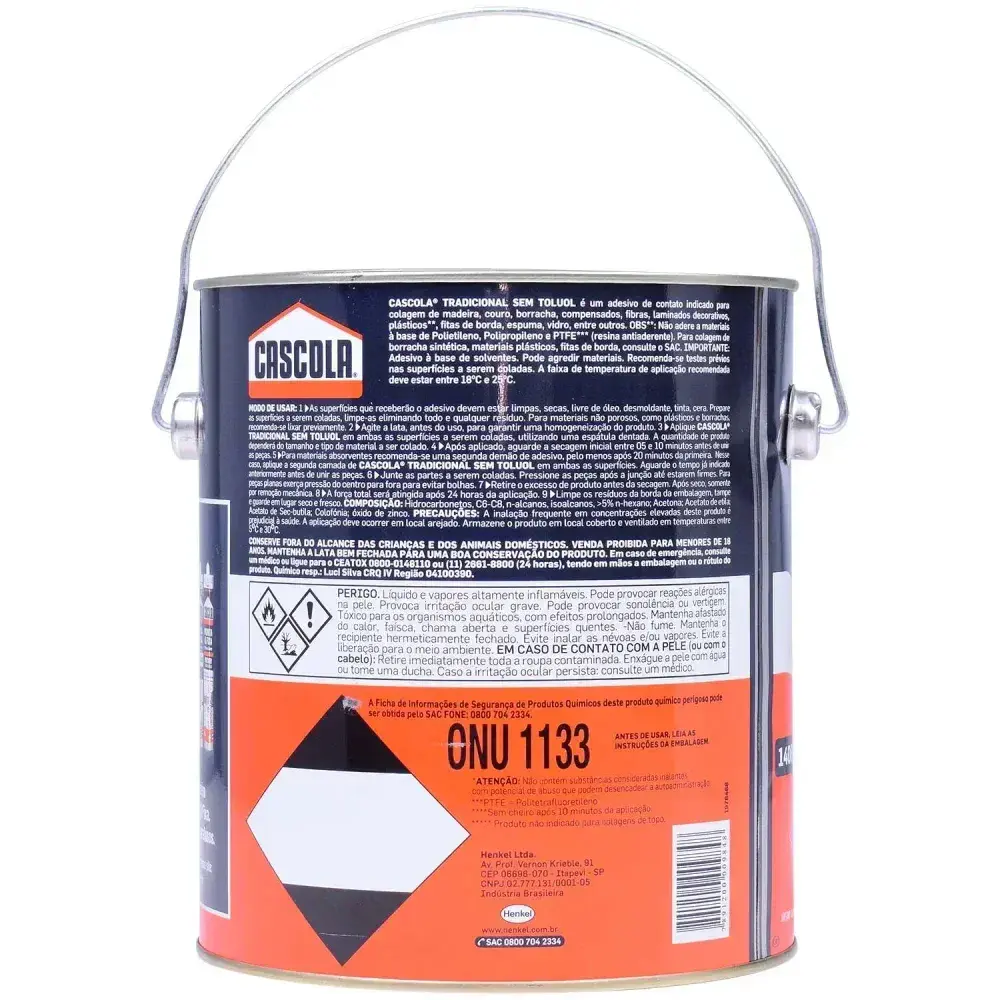 Adesivo de contato cascola tradicional sem toluol 2,8KG Henkel — fotografia 7