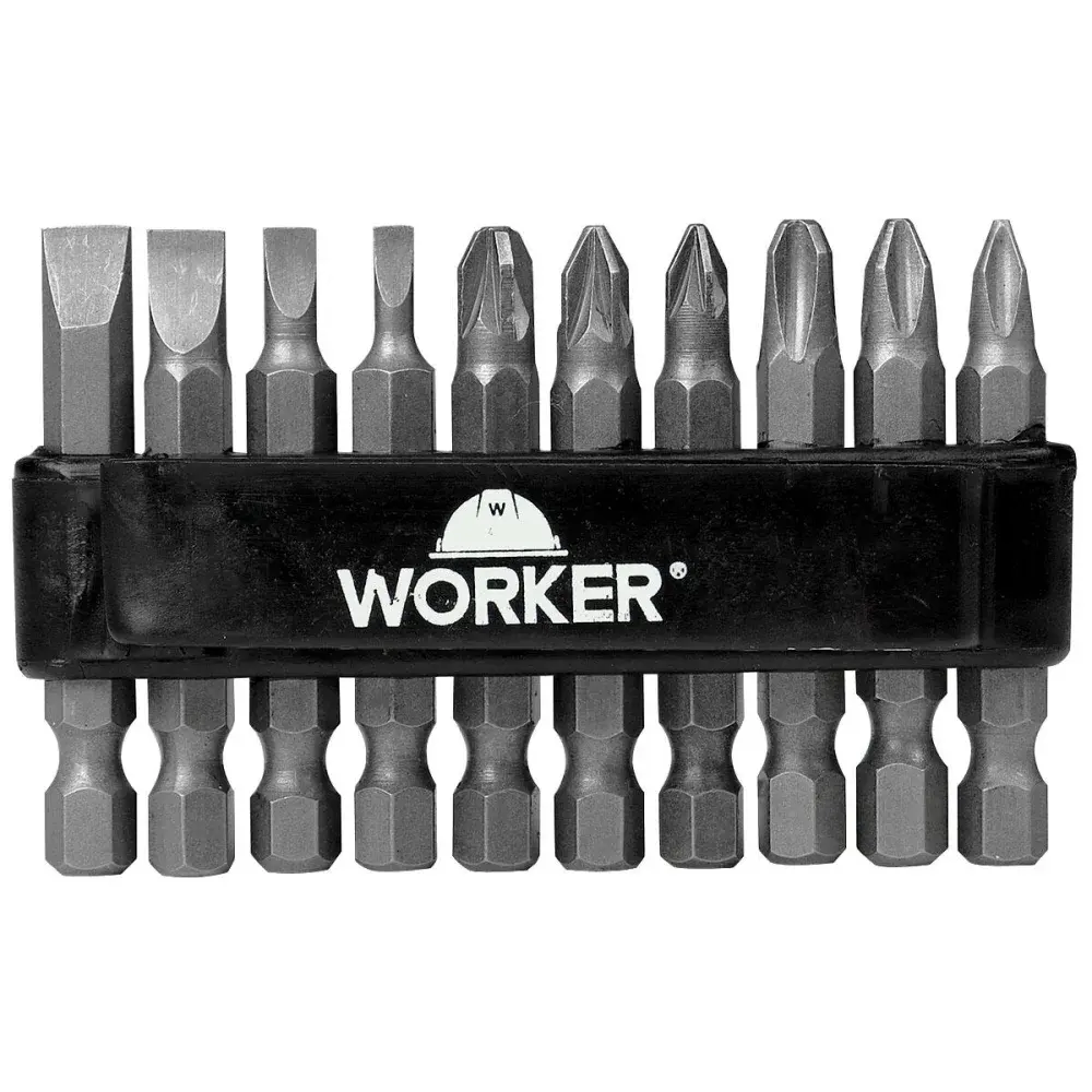 Jogo de bits para parafusadeira com 10 peç Worker — fotografia de referência
