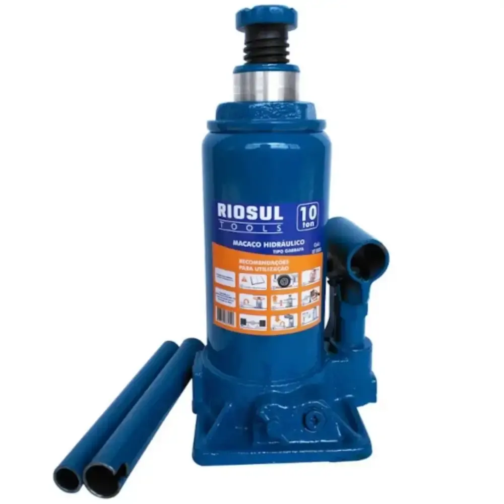 Macaco hidráulico 10 TON tipo garrafa R070005 riosul tools