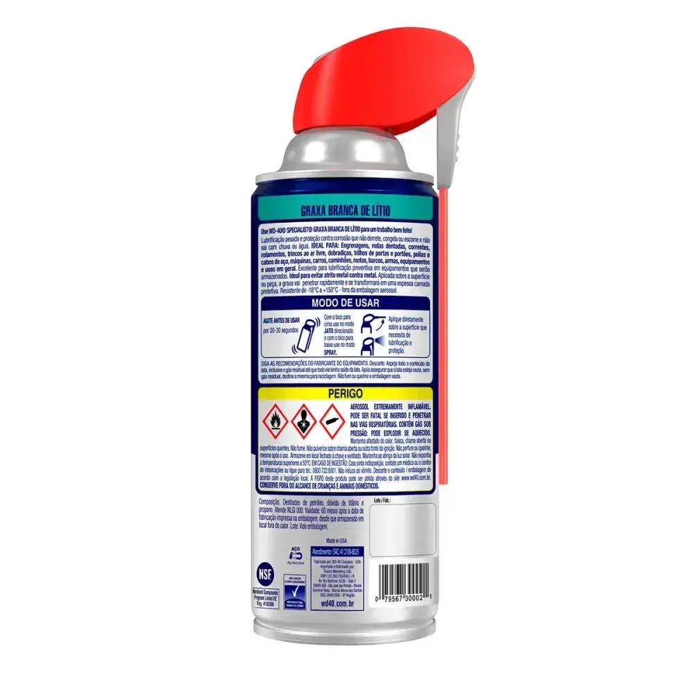 Graxa branca de lítio aerossol 400ML Wd-40 — fotografia 8