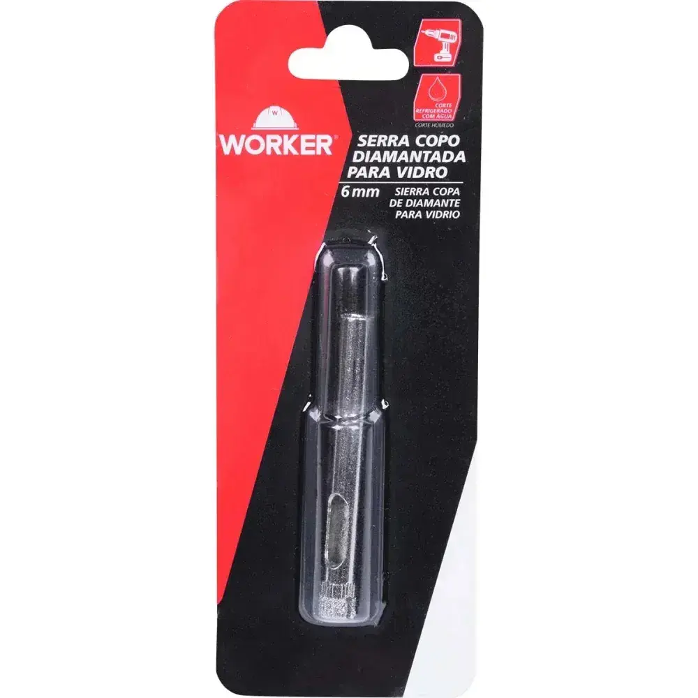 Serra copo diamantada para vidro 6MM Worker — fotografia 8