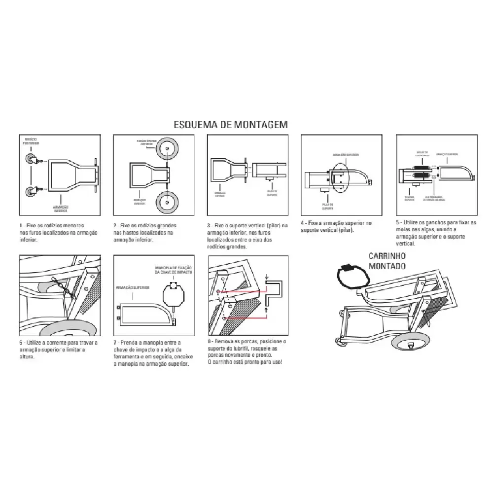 Carrinho ergonômico para chave de impacto 1 pol 25KG CAR10 sigma SGT — fotografia 5