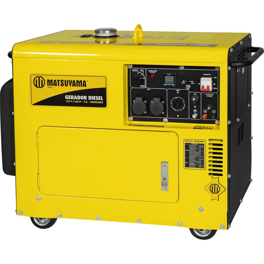Gerador a diesel 8000 motor 13HP 4T monofásico 127/220V Matsuyama — fotografia de referência