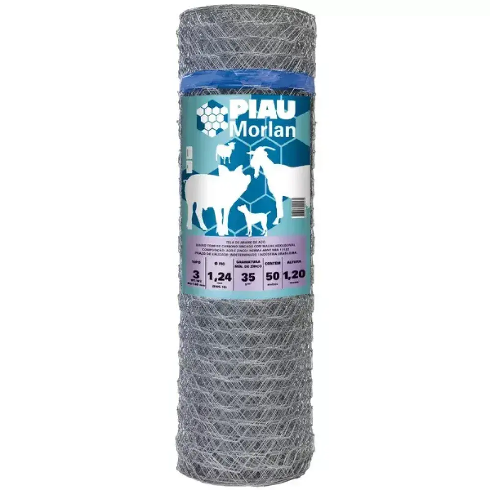 Tela mangueirão galvanizada piau T3 16X1,20 Morlan