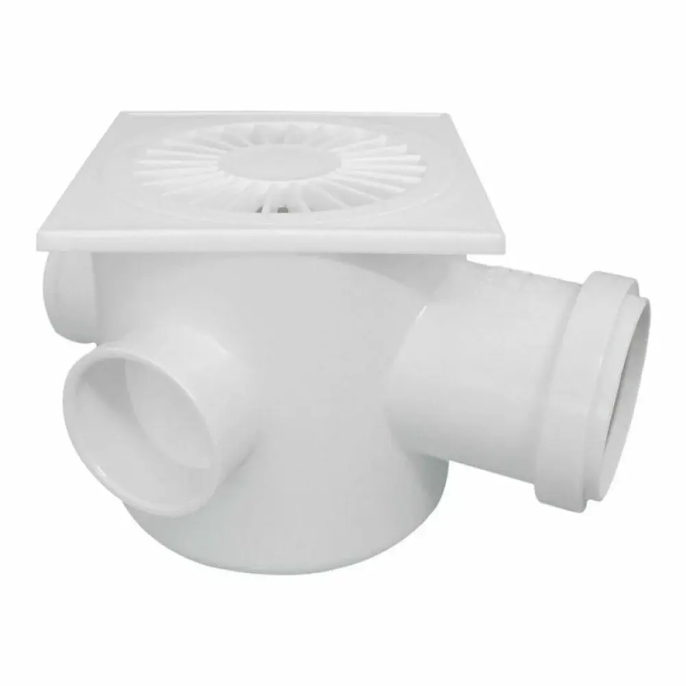 Caixa sifonada quadrada 150MM branca Plastilit — fotografia de referência