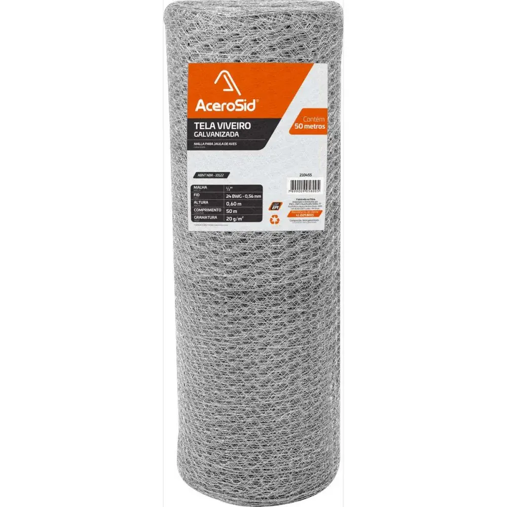 Tela viveiro galvanizada 1/2X1,00 Acerosid — fotografia de referência