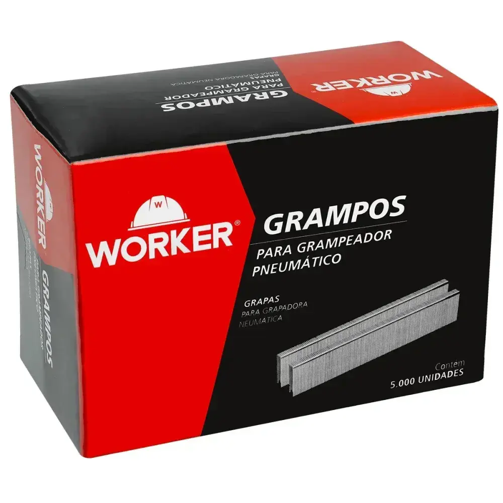 Grampo para grampeador pneumático 90 25MM 5000 peç Worker — fotografia 6
