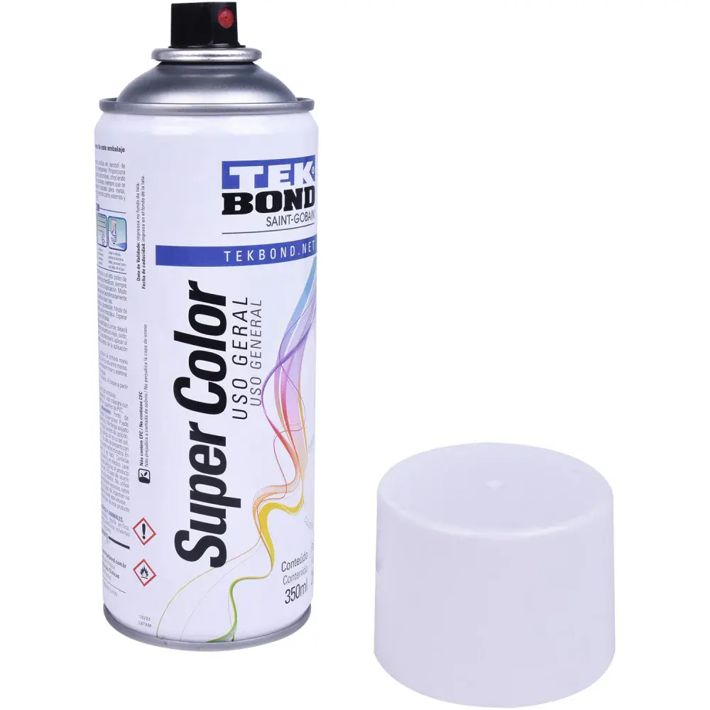 Tinta spray uso geral branco fosco 350ML Tekbond — fotografia 3