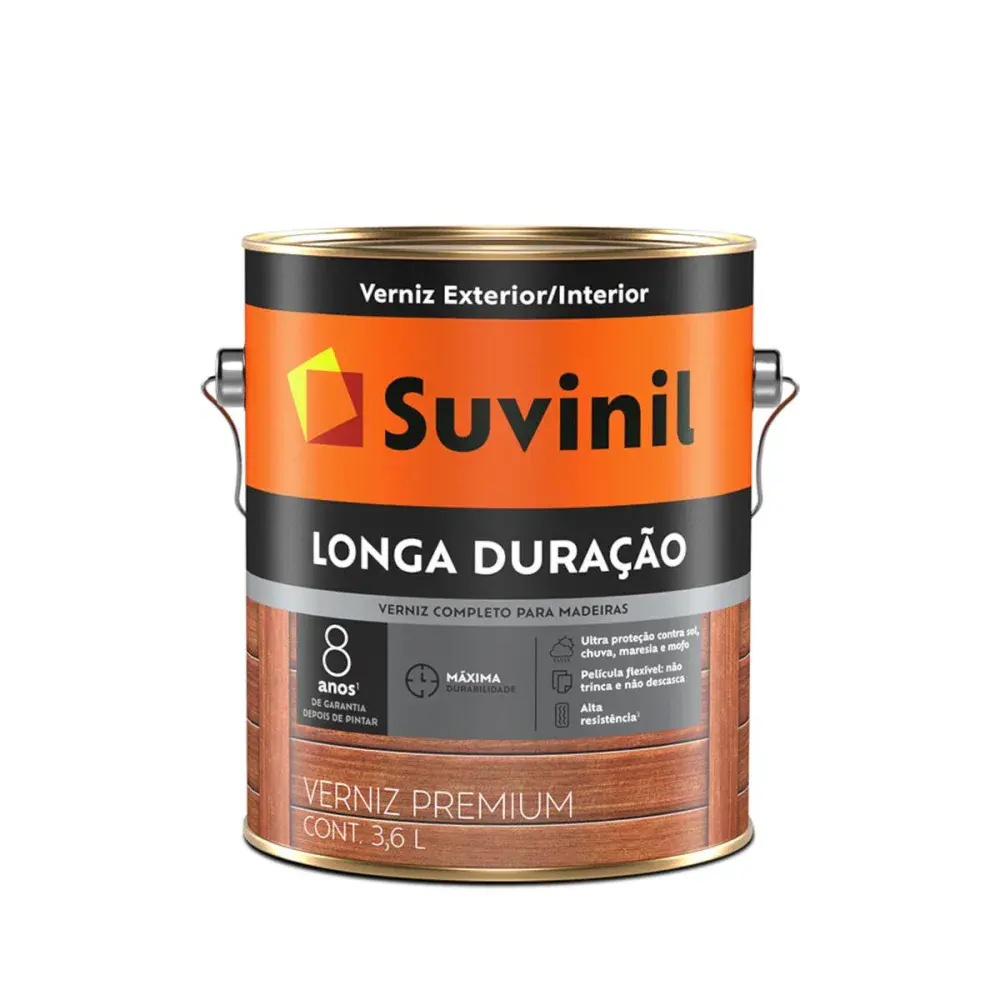 Verniz longa duração brilho mogno 3,6L Suvinil — fotografia de referência