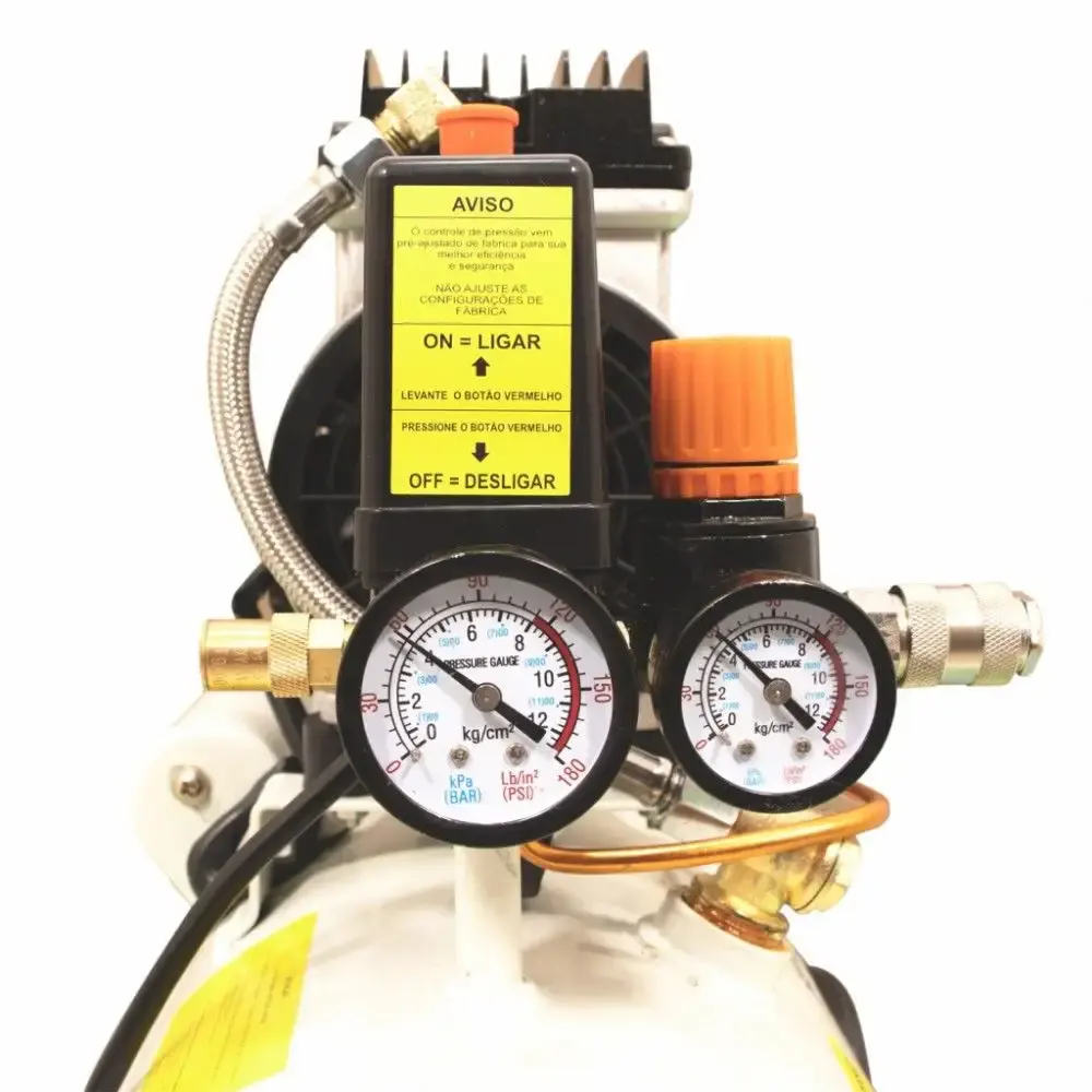 Compressor de ar odontológico silencioso 127V 8 pés 24 litros 82016 Vulcan — fotografia 4