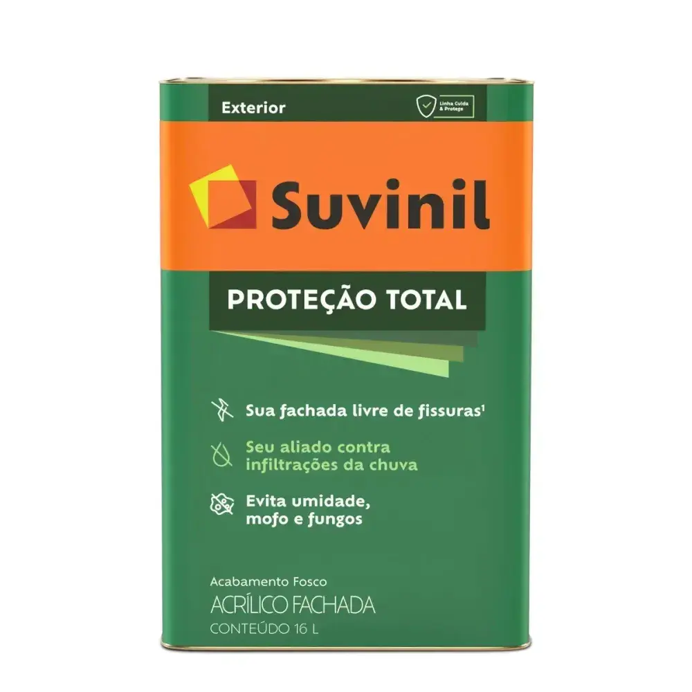 Tinta acrílica proteção total fosco branca 18L Suvinil — fotografia 3