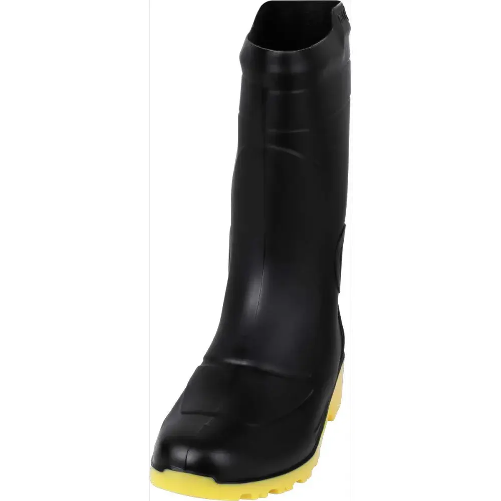 Bota de pvc com forro preta e amarela Nº34/35 Grendene