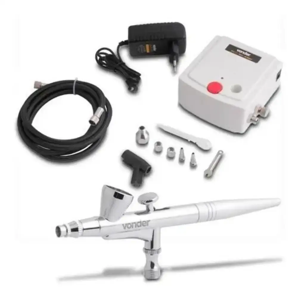 Kit aerógrafo com minicompressor 100V-240V bivolt 62.20.010.000 Vonder — fotografia 11