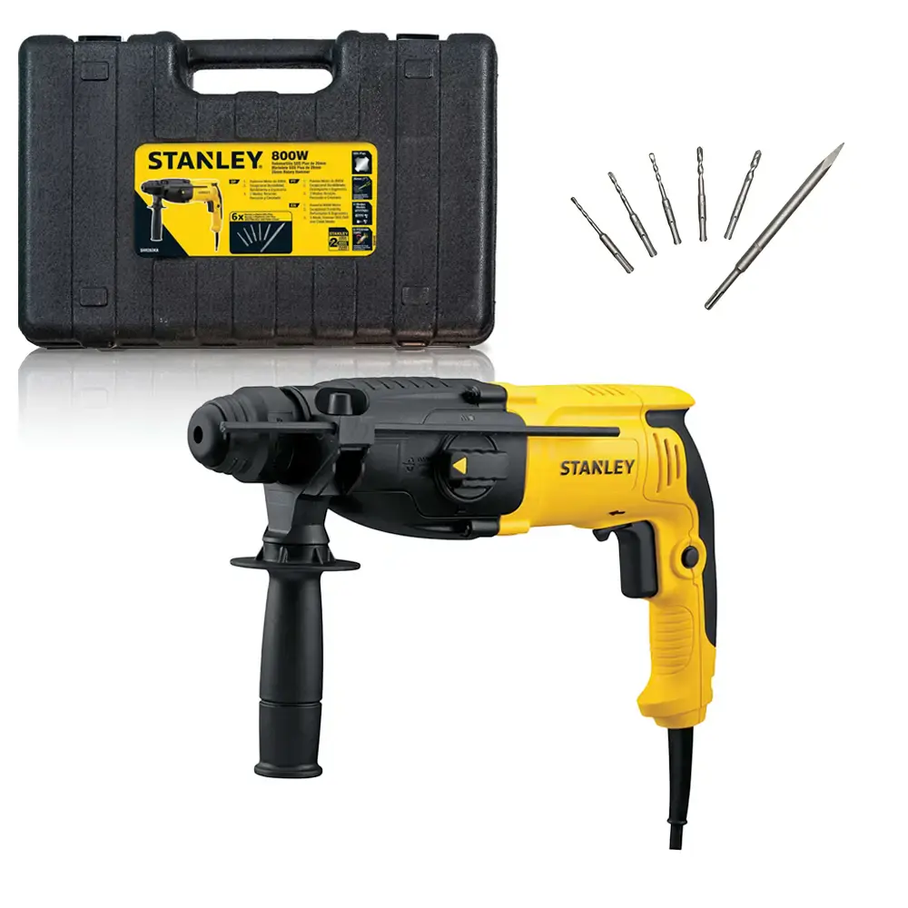 Martelete sds-plus 800W 2,4 KG 26 MM com kit 5 brocas e 1 ponteiro SHR263KA Stanley 110 V — fotografia 2