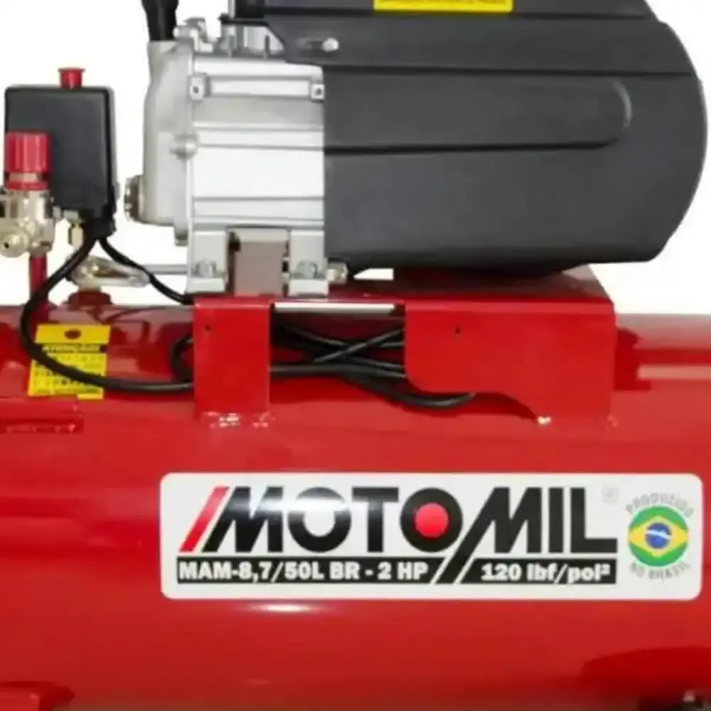 Compressor de ar portátil 2,0 HP 8,7 pés 50 litros 220V MAM-8,7/50BR MotoMil 220 V — fotografia 5