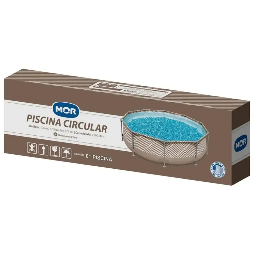 Piscina de armação circular 5.200 litros diâmetro 3,05 metros Mor — fotografia 3