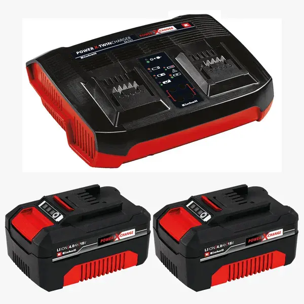 Kit carregador duplo + 2 bat. de 4.0AH bivolt PXC-18V - Einhell — fotografia de referência