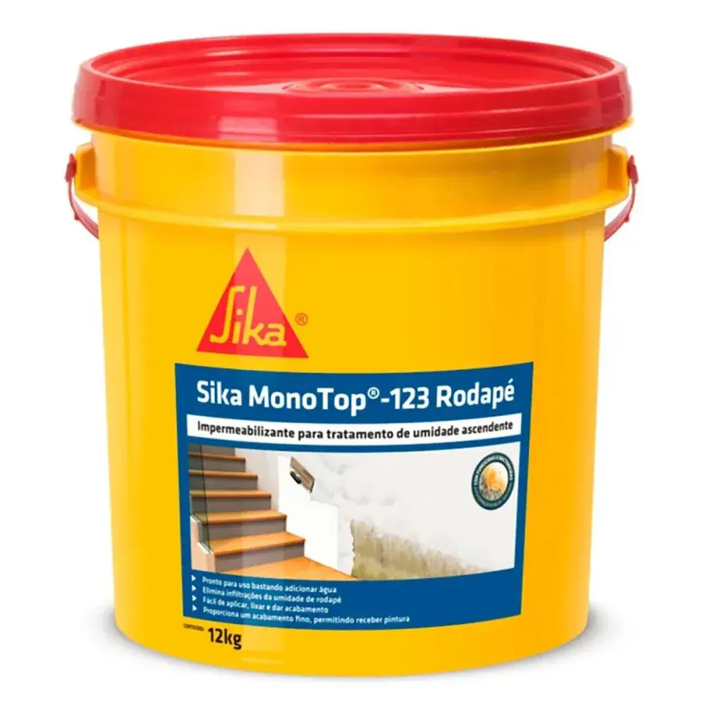 SIKAMONOTOP-123 argamassa polimérica para rodapé 12KG Sika — fotografia de referência