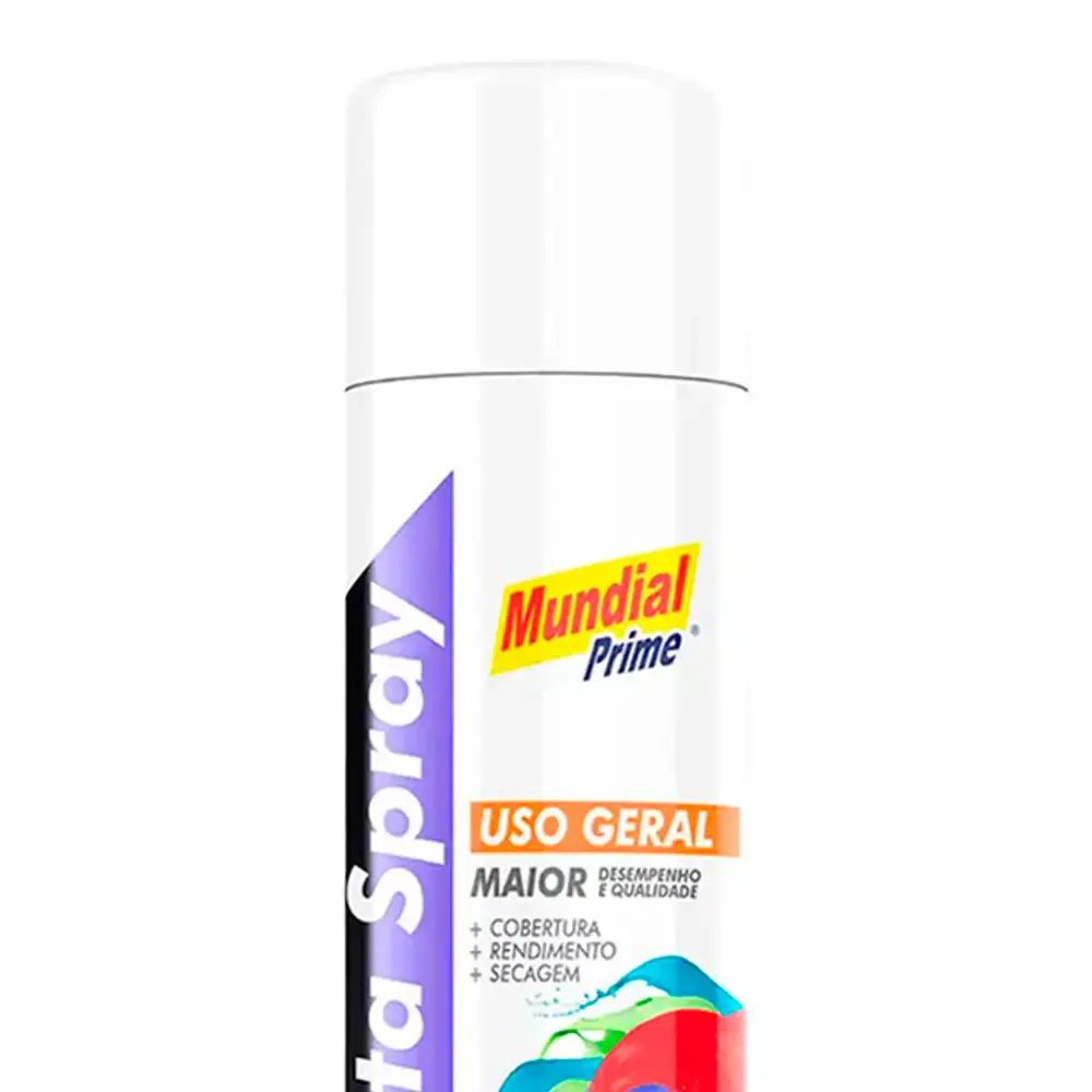 Tinta spray 400ML branco fosco 02 uni mundial prime — fotografia 2