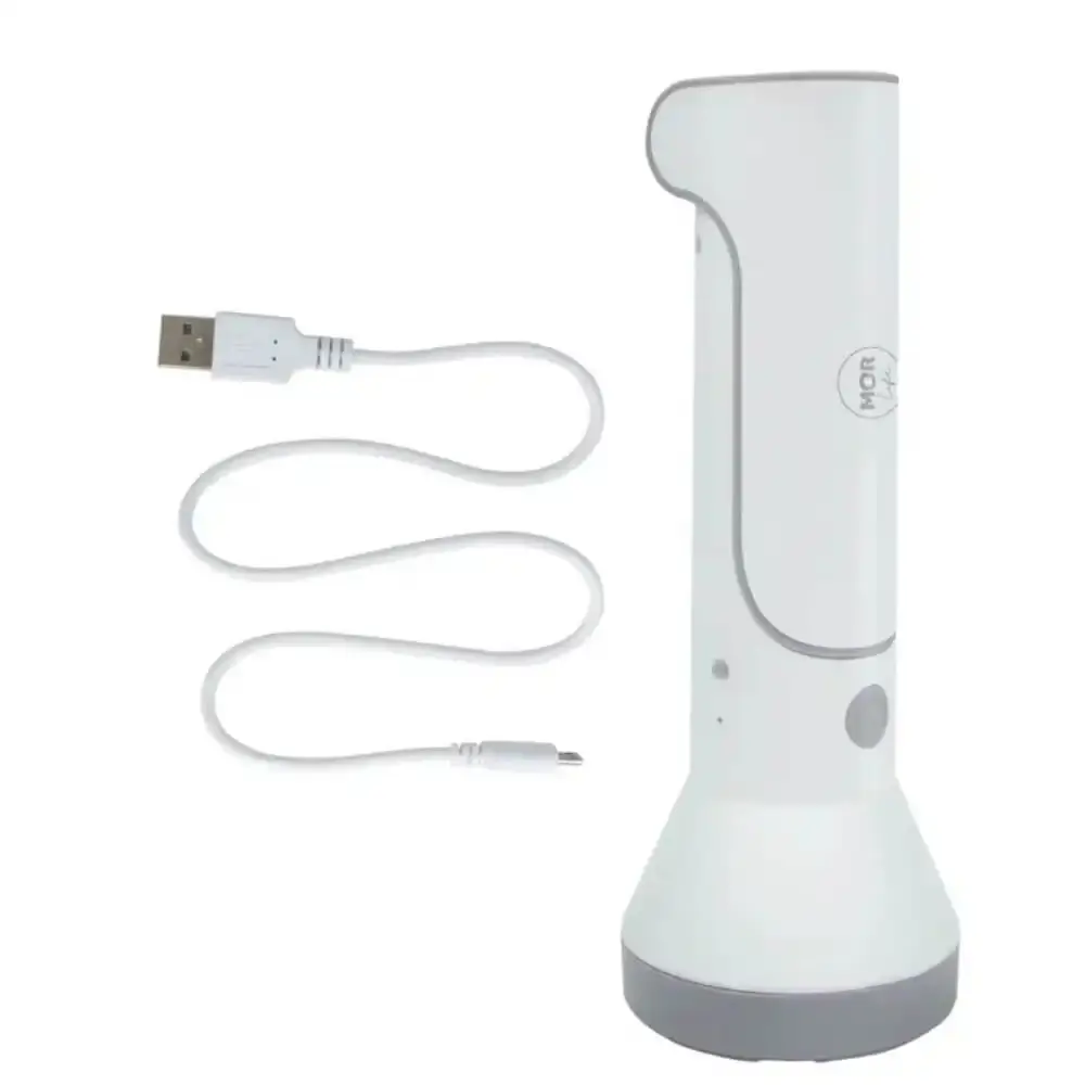 Lanterna recarregável USB 140LM led com função luminária bivolt Mor — fotografia 3