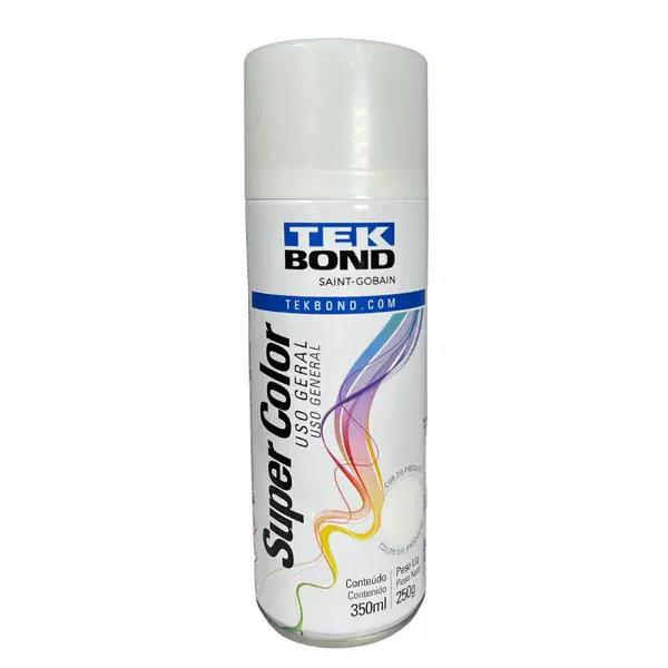 Tinta spray uso geral branco brilho 350ML Tekbond — fotografia 11