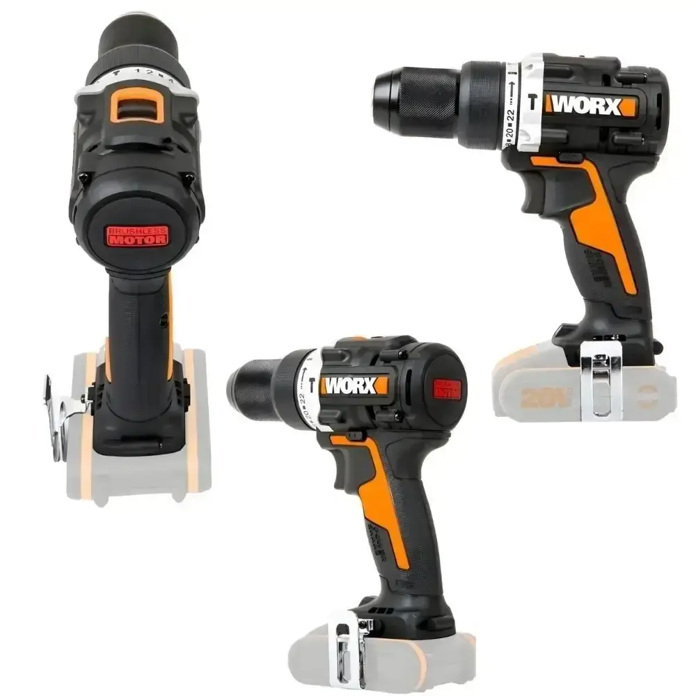 Parafusadeira e furadeira de impacto brushless 1/2POL com 2 baterias e carregador serra circular 20V worx Positec — fotografia 3