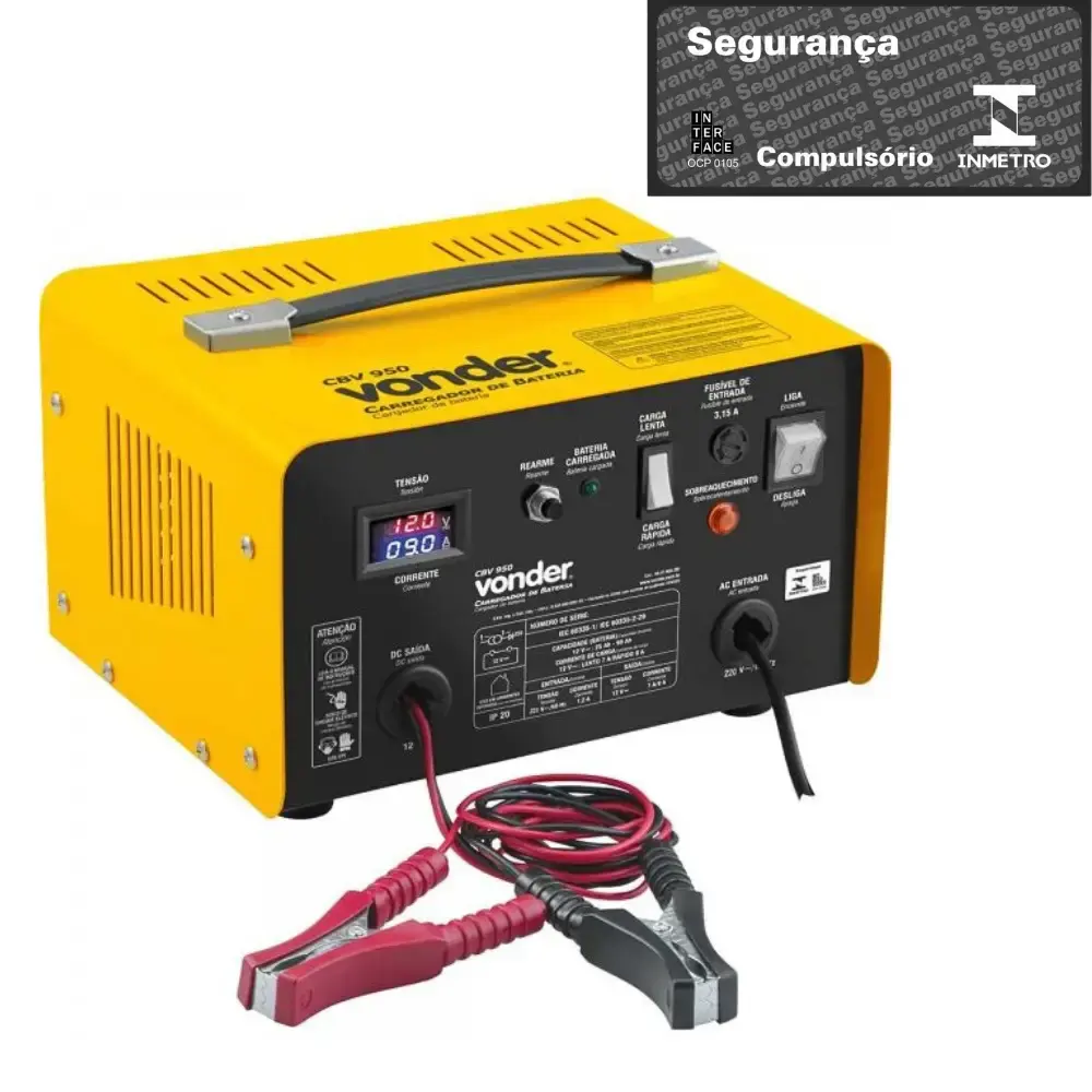 Carregador de baterias 90A CBV 950 Vonder — fotografia de referência