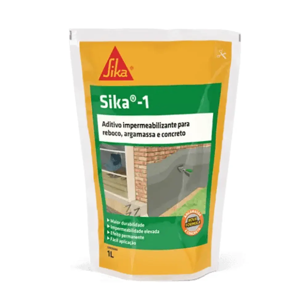SIKA-1 aditivo impermeabilizante amarelo 1L Sika — fotografia de referência