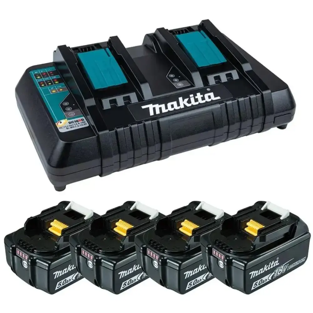 Soprador de folhas chave de impacto 1/2POL roçadeira corte 30CM 4 baterias 18V carregador Makita — fotografia 6
