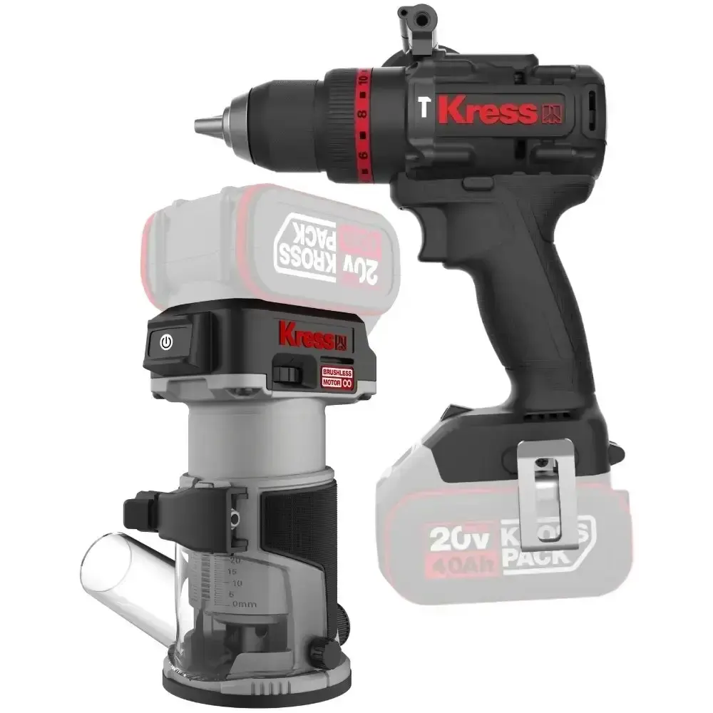 Tupia 6MM para laminado e parafusadeira de impacto 1/2POL 95NM com carregador e bateria 20V 4.0AH Kress — fotografia 2