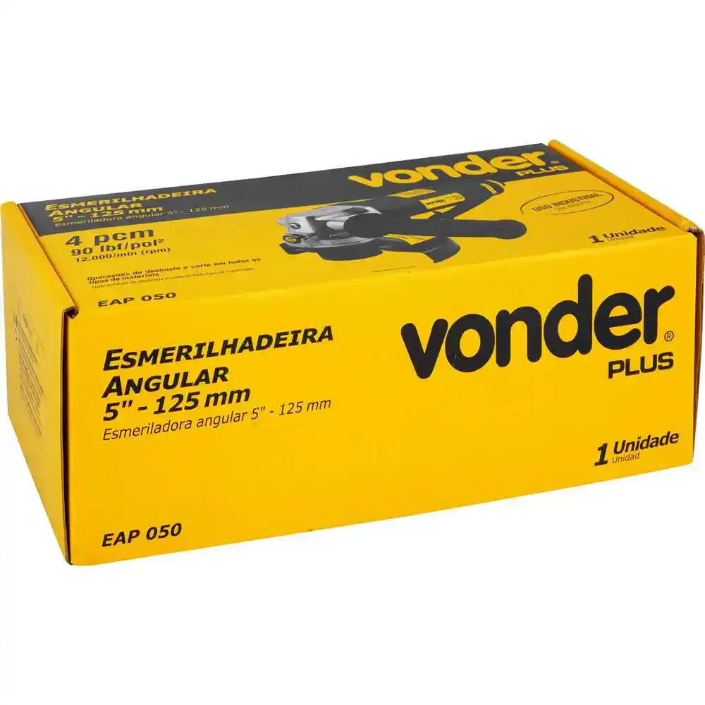 Esmerilhadeira angular pneumática 5 POL EAP 050 Vonder — fotografia 5
