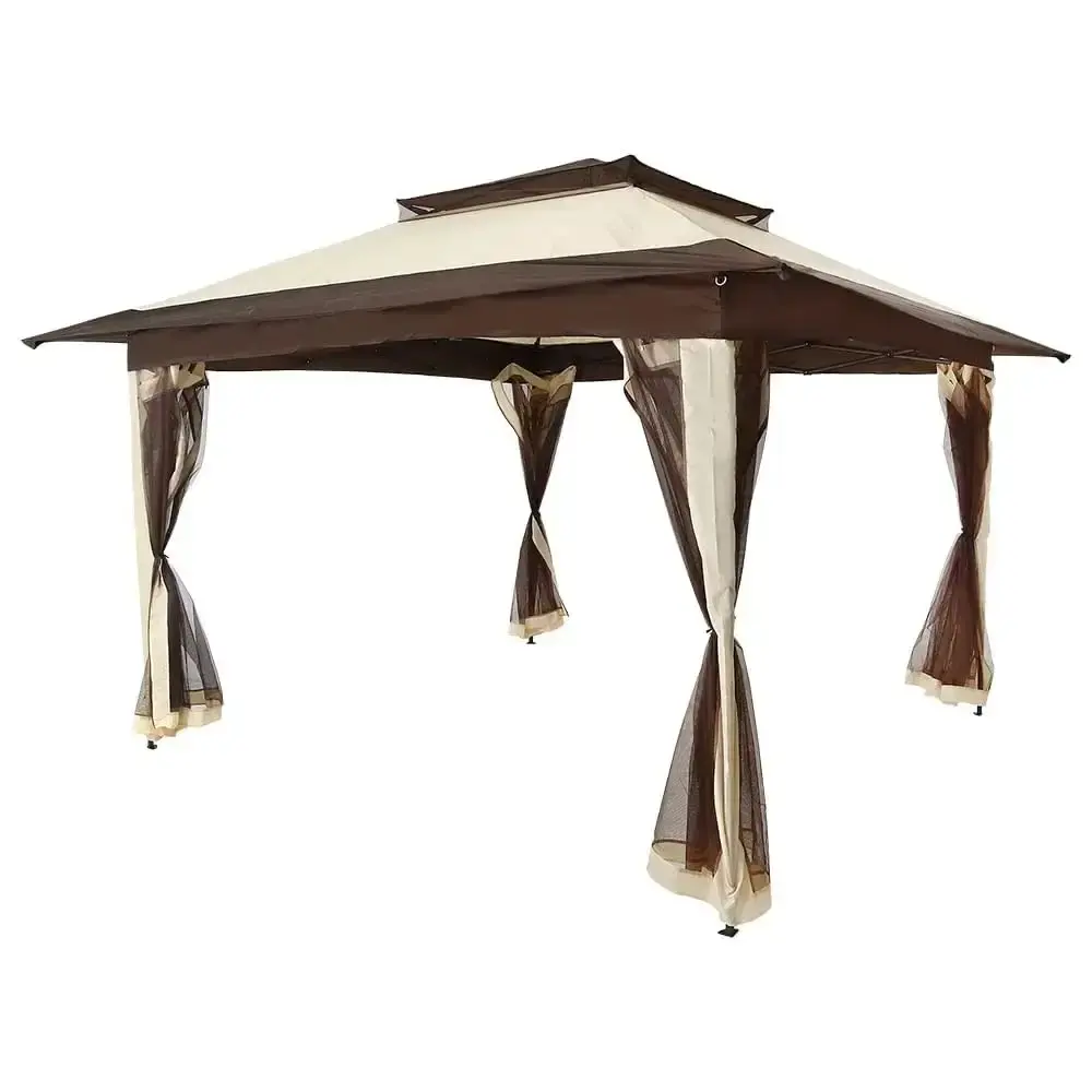 Tenda Gazebo Dobrável 3,6 x 3,6 Metros Elegant Oxford Bege BEL — fotografia de referência