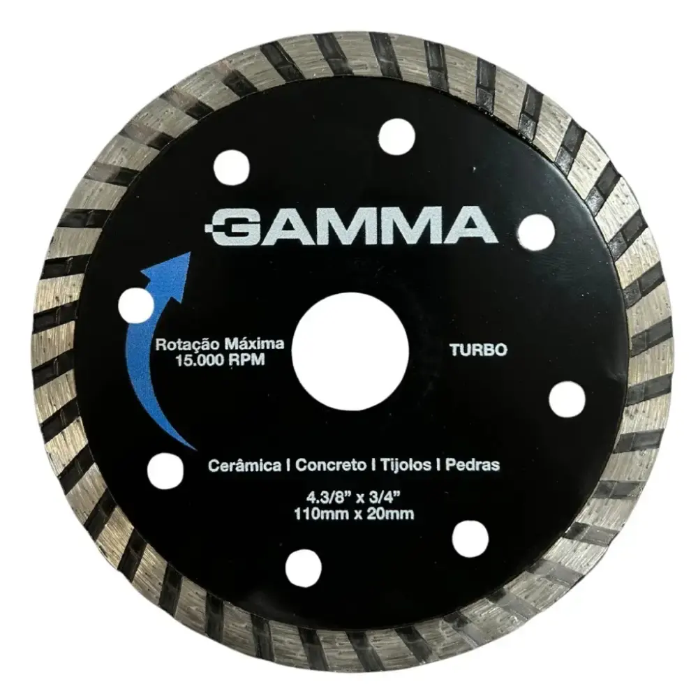 Disco de Corte Diamantado Turbo 110mm x 20mm G19575AC GAMMA — fotografia de referência