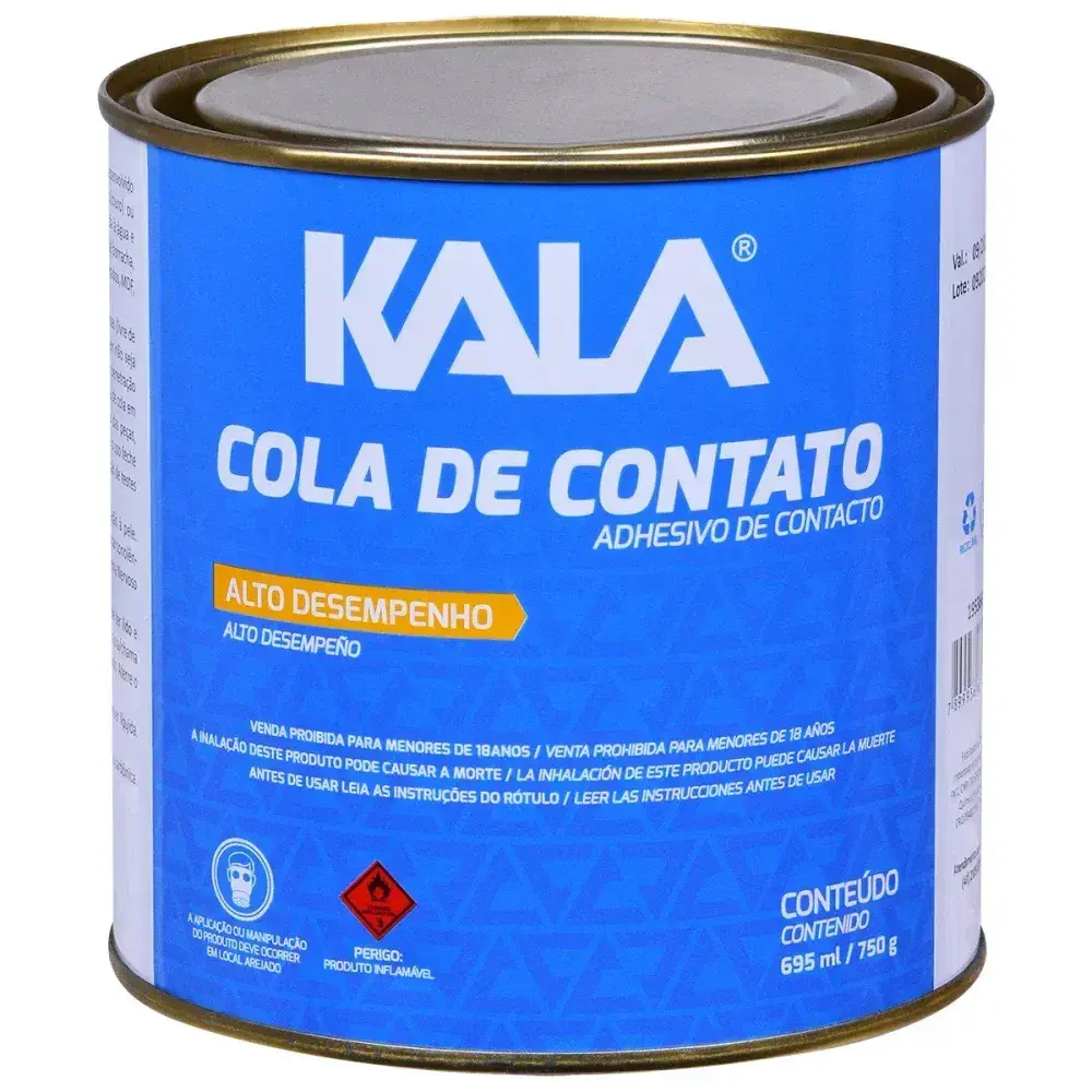Adesivo cola de contato lata 750G Kala — fotografia 2