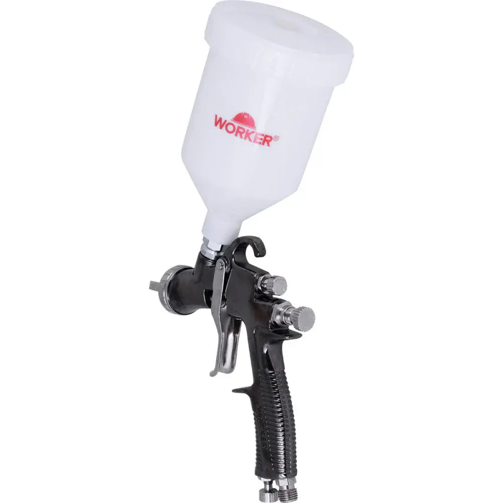 Pistola de pintura profissional gravidade lvlp 600ML Worker — fotografia 4