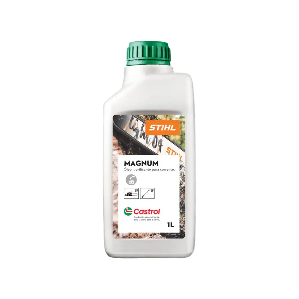 Óleo lubrificante magnum 1 litro para corrente de motosserra Stihl — fotografia de referência