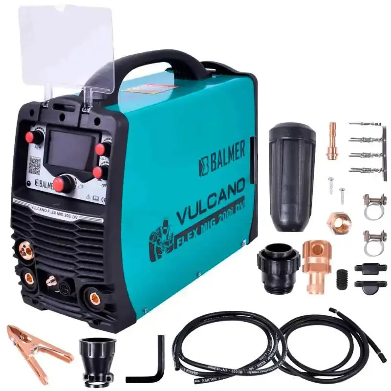 Máquina de solda multiprocesso 200A eletrodo, TIG e mig/mag vulcano flex mig 200I DC bivolt Balmer — fotografia de referência