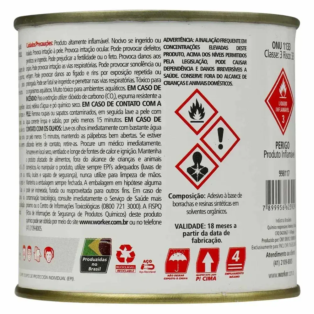 Cola de contato à base de borracha 200G Worker — fotografia 7