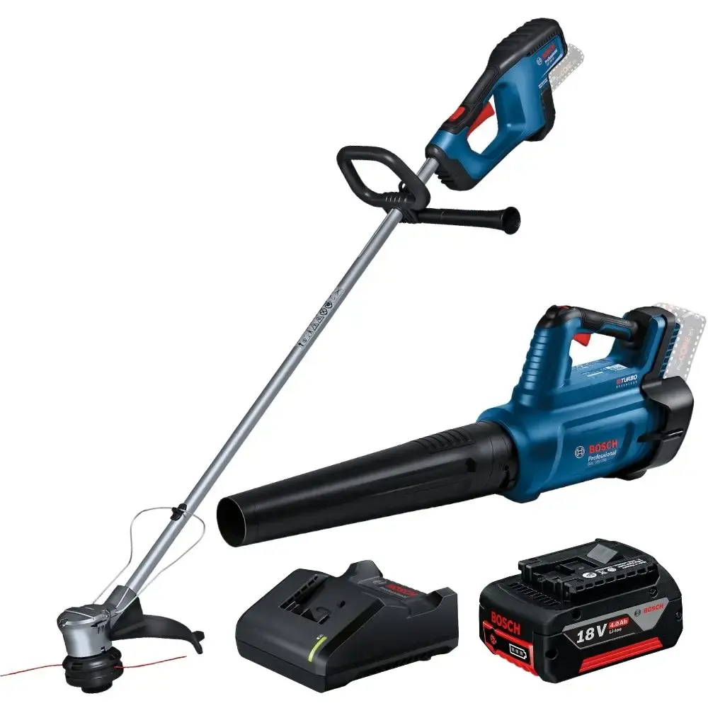 Aparador de grama GRT 18V-33 com soprador de ar 18V-750 e bateria 18V 4,0AH carregador bivolt Bosch