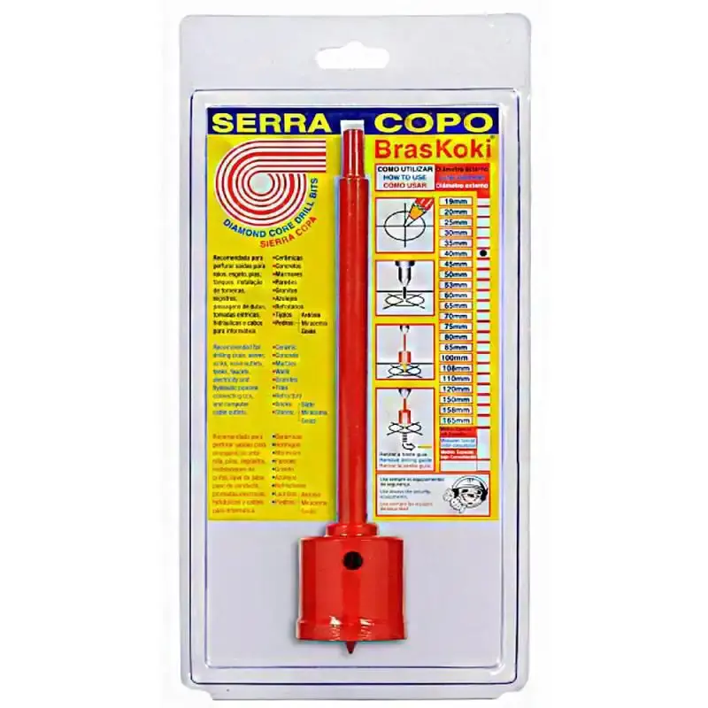Serra copo diamantado 40MM 25090004 Braskoki — fotografia 4